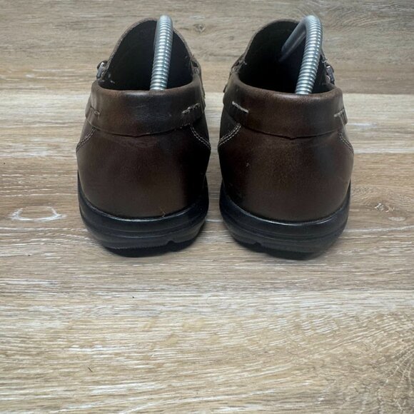 Kenneth Cole Luxury Resort Brown Leather Square Toe Loafers Men's Size 10 - Picture 3 of 7